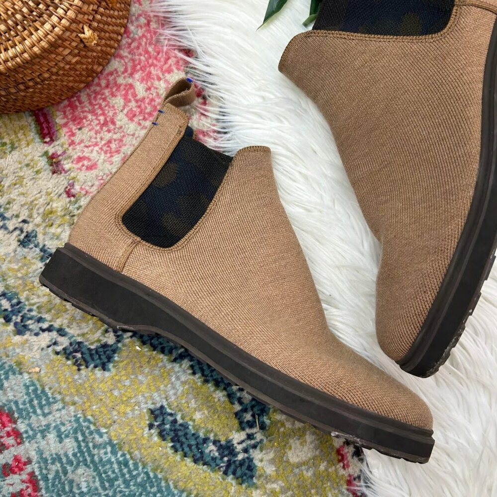 Rothy's Chelsea Boot Merino Wool Brown Tan Men's Size 9